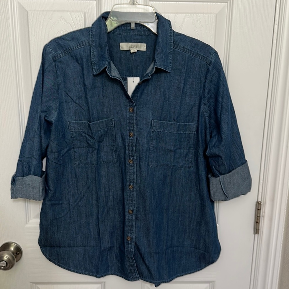 LOFT Women’s Long Sleeve Denim Top